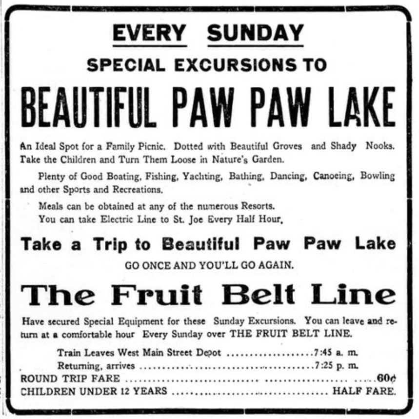 An ad for the Fruit Belt Line