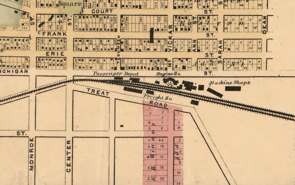 Michigan Southern facilities in Adrian in 1863