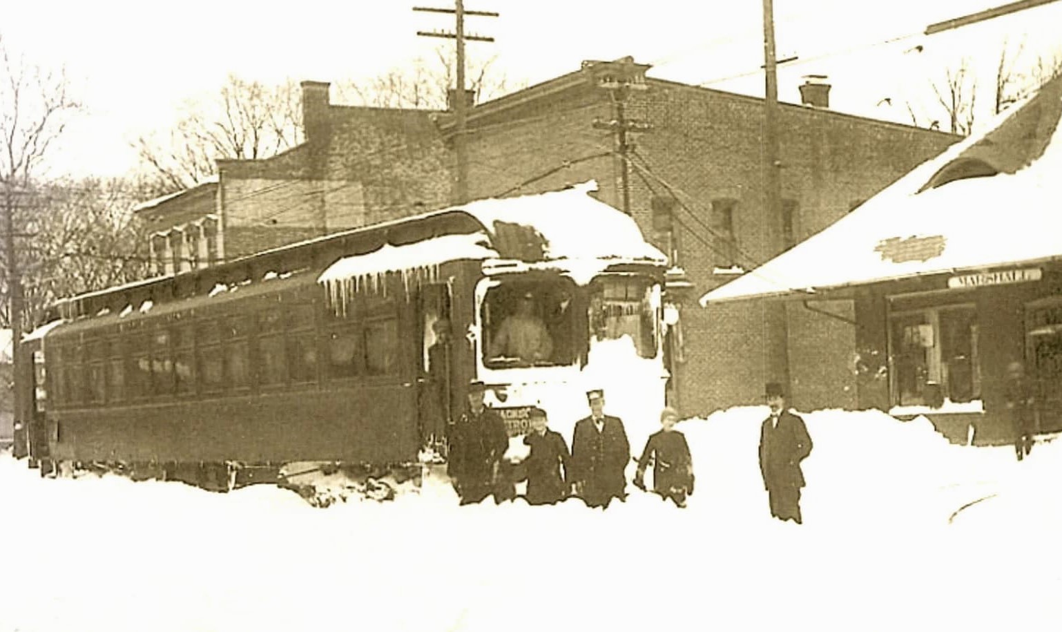 Interurban Stuck In Snow in Marshall