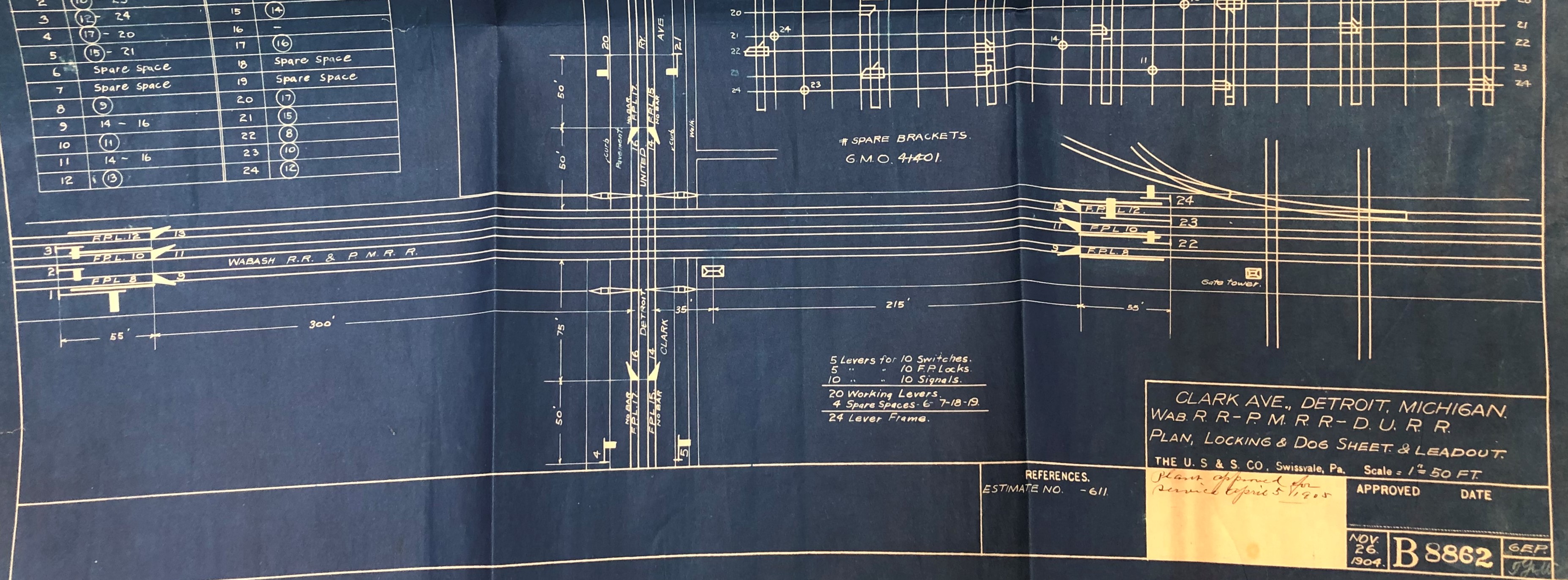 Clark Street Interlocking drawing 1904