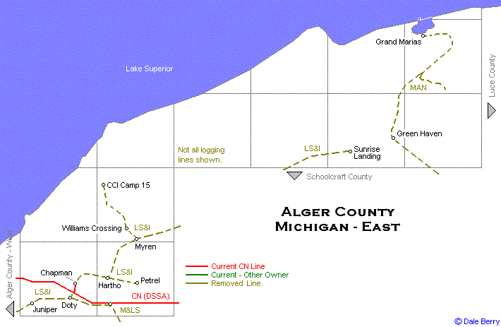 Alger County Map