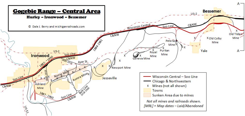 Ironwood-Bessemer Railroad Map