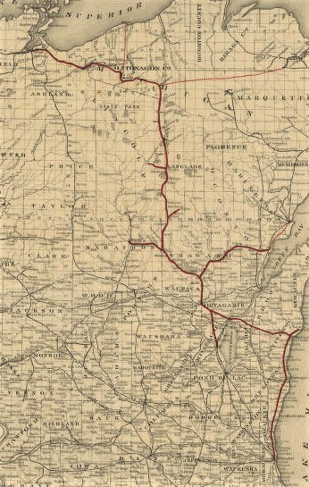 Milwaukee Lake Shore & Western Map